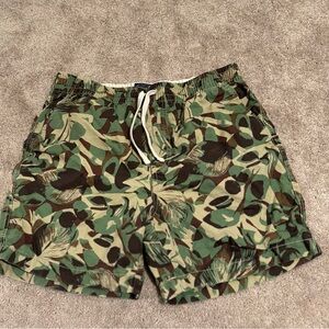J.Crew Dock Shorts In Jungle Leaf Camo - Cotton - Tropical Hawaiian Men's Medium